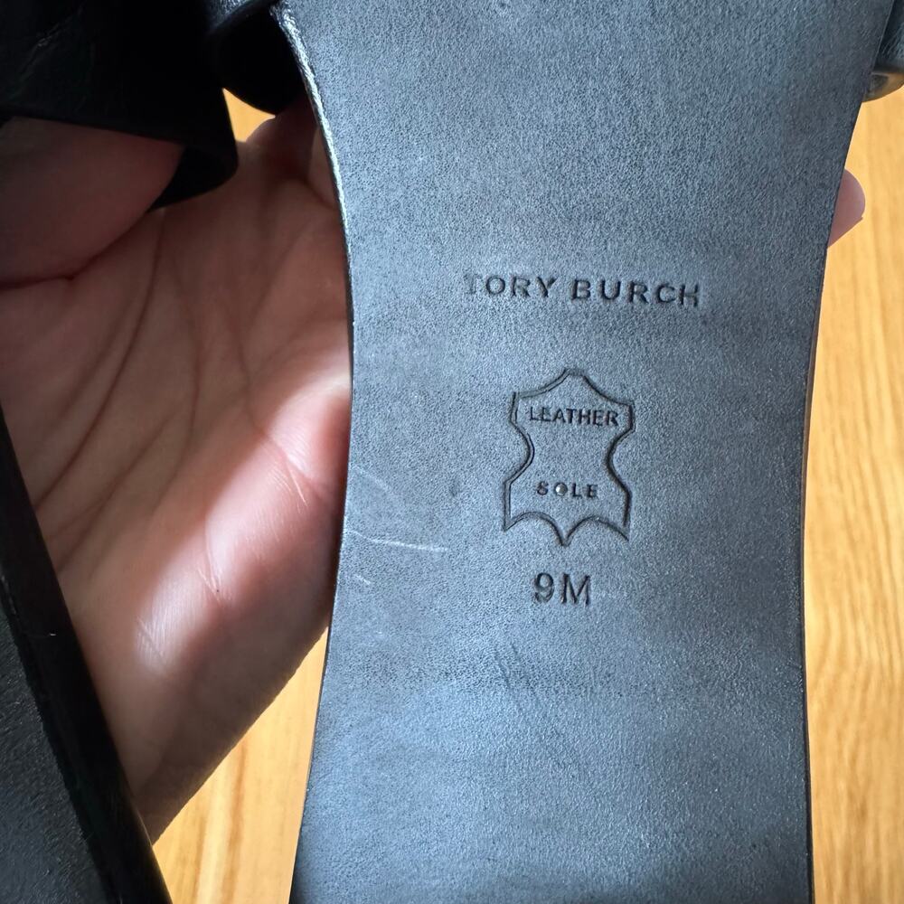 Tory Burch Ines Heeled Mule Black Size 9 - Picture 9 of 10